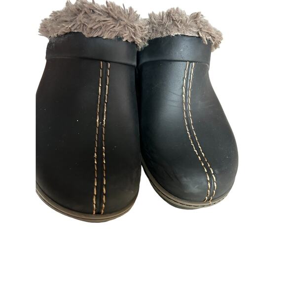 Crocs Women's Size 7 Brown Cobbler Eva Faux Fur Lined Clogs Mules Shoes EUC - Picture 13 of 13